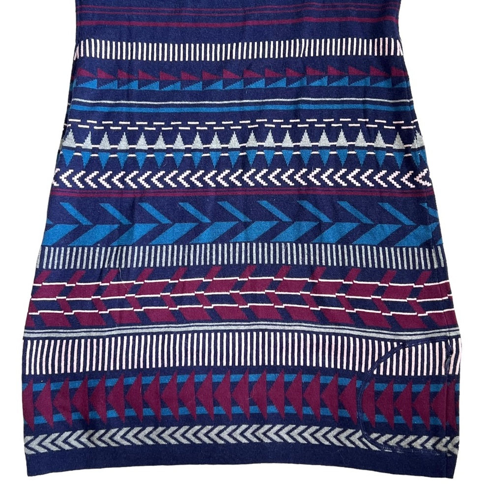 Krimson Klover Sz M Fair Isle Merino Wool Silk Knit Tallchief Blue Sweater Dress - Picture 11 of 14
